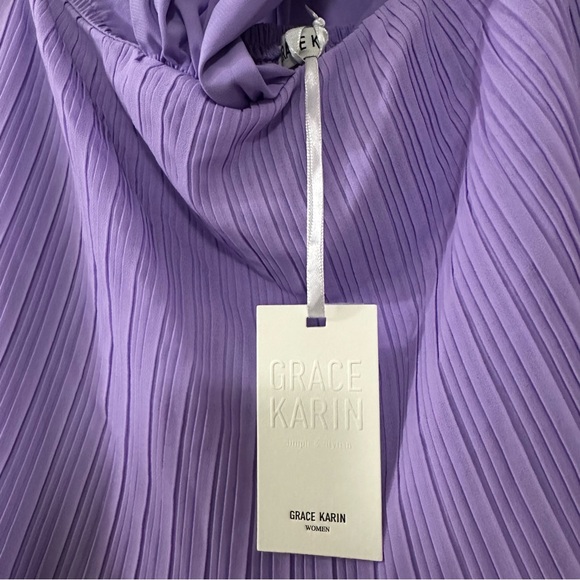 Grace Karin Women's Summer Pleated Ruffle Tiered Chiffon Party Swing Maxi Dress - Picture 5 of 8